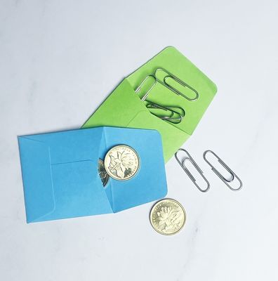 Kleine Quadrat-Münzenumschläge Farbpapier Geldumschläge für Münzen und Samen 2 x 2 Zoll